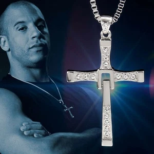 Collar Cruz Colgante Plata de Ley 925 Rápido y Furioso Dominic Toretto Regalo - Imagen 1 de 8