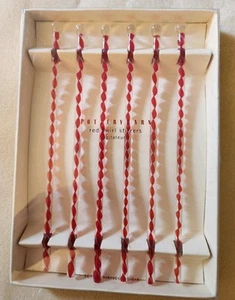 Pottery Barn Red Swirl Stirrers Set Of 6 In Box - Picture 1 of 3