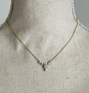 ๐ Nadri Gold-Tone Necklace with Clear Crystals | Elegant Bridal Wedding Jewelry - Picture 1 of 10