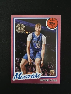 2025-26 Topps Cooper Flagg RC Pink Holo Foil 1980-2025 45th Anniversary Mavs - Image 1 of 4