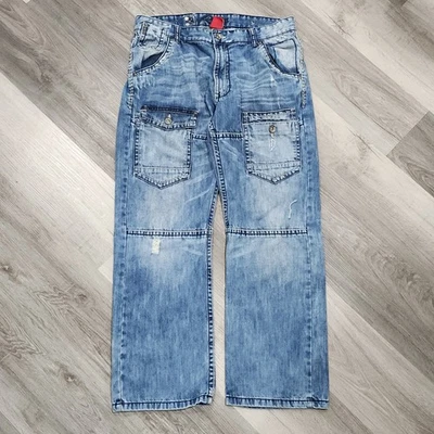 Vintage Y2K Utility Cargo Military Pockets Jeans Skater Punk Grunge 34x30  - Image 1 of 4