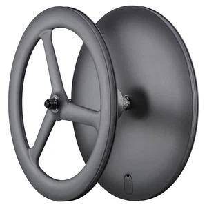  700C 3 Speichen Bahn / Rennrad Carbon Laufrad Drahtreifen Solid Disc Laufradsatz - Bild 1 von 17