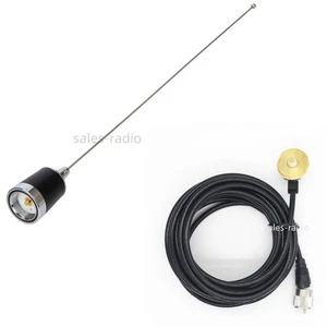 NMO 144/430MHz Antena VHF/UHF 16,4 stopy / 5M RG58 Kabel QYT TYT Mobilne radio samochodowe szynka - Zdjęcie 1 z 10