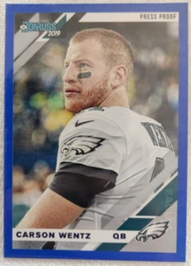 2019 Panini Donruss Photo Variation Press Proof Blue Carson Wentz #202V - Bild 1 von 2