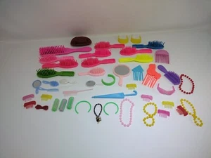 Vintage Mattel Barbie Doll Brushes Combs Curlers Hair Accessories Hats Visors - Picture 1 of 6