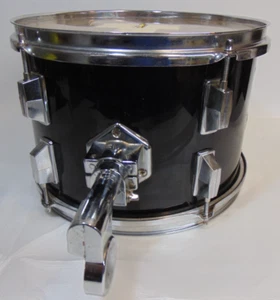 TKO Tom Tambor Madera Vintage 12.25" X 9" Piano Negro Percusión Brazo Roadie House - Imagen 1 de 11