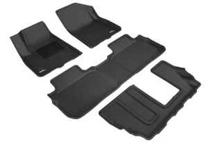 3D MATS/U-AC 3D KAGU FLOOR MAT 3 ROW SET BLACK- L1GM02101509 - Picture 1 of 5