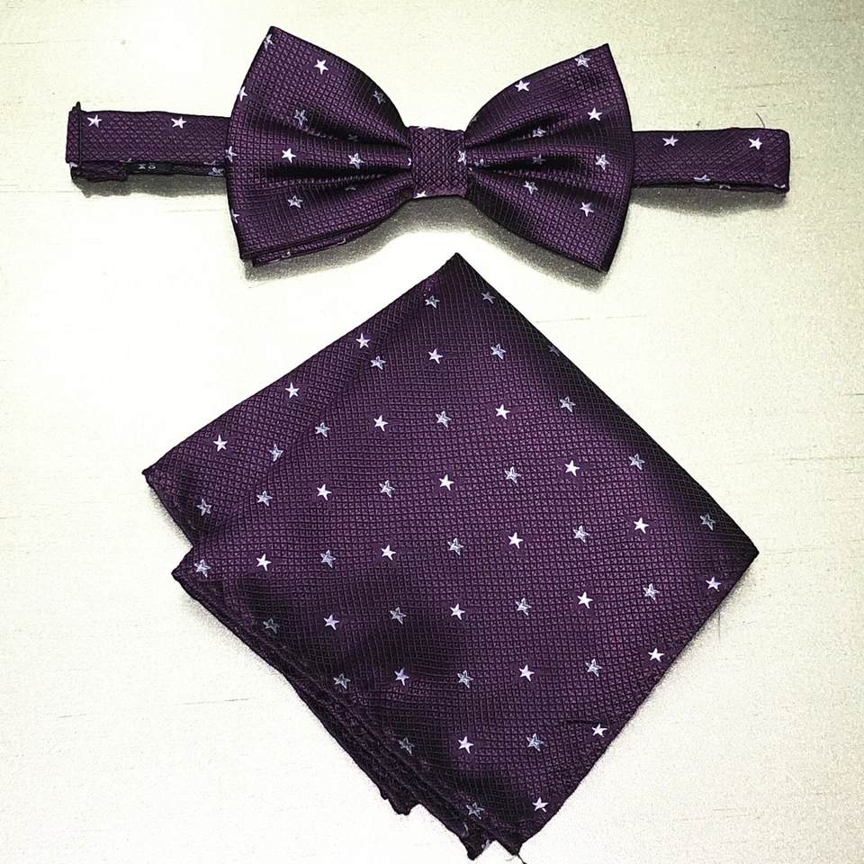 ESTRELLAS DE COLECCIÓN ⭐ Pajarita Mariposa Preatada para Hombres y Bolsillo Cuadrado Pañuelo Boda Foto 1 de 1