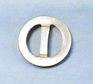 Mother of Pearl Belt Buckle Shell Smokey Tan Round Iridescent Small Vintage #2 - Picture 1 of 3