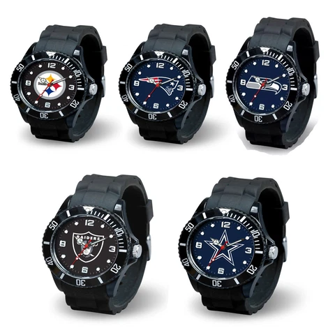 Football Team Black Licensed Sparo Spirit Wrist Watch -Pick Your Team Collection Cover