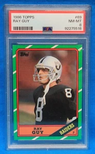 1986 Topps # 69 Ray Guy PSA 8 NM-MT # 92275518 Oakland Raiders!!! - Bild 1 von 2