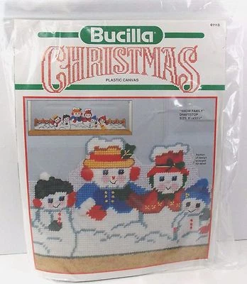 Bucilla Kit #61113 Snow Family Draft Stop Plastic Canvas 8½ " x 33½ " - Image 1 of 4