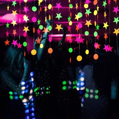 Neon fluoreszierende Deko UV Blacklight Glow Party HAPPY BIRHTDAY Banner - Bild 1 von 4