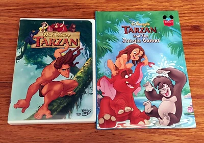 Walt Disney's TARZAN (DVD) & TARZAN and the Jungle Games (Children's BOOK, 2001) - Image 1 of 4