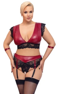Cottelli Strapsset, rot/schwarz, Gr. 4XL - Bild 1 von 7