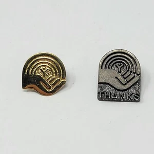 Vintage United Way Lapel Hat Pins Pinback Pair Gold and Bronze - Picture 1 of 7
