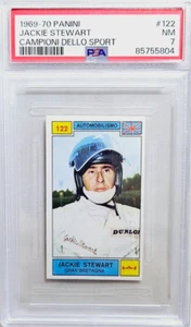 1969 Panini Campioni Dello Sport #122 Jackie Stewart Racing Card PSA 7 NM POP 2 - Picture 1 of 2