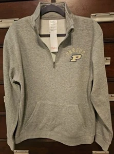 HANES Purdue Boilermakers Sweatshirt Mens M 1/4 Zip Pullover Gray-NWT! $54.92 - Picture 1 of 9