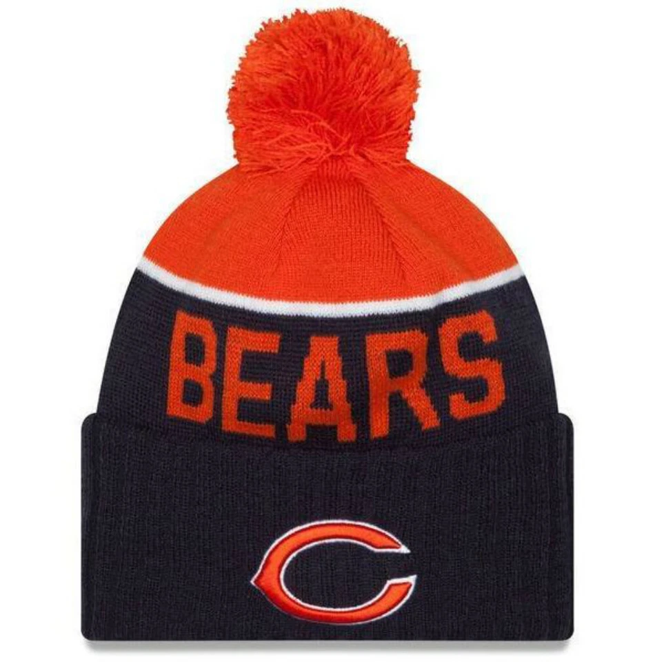 Gorra New Era Chicago Bears Sport tejida gorro con pompón - azul marino Foto 1 de 1