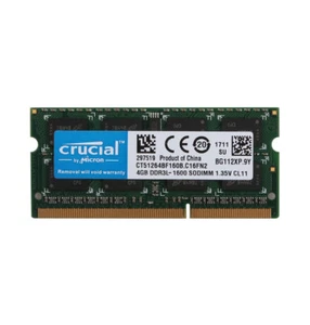 DDR3L 4GB Crucial PC3L 12800 1600MHz Laptop Memory RAM SODIMM 1.35V PC12800 4 GB - Picture 1 of 6