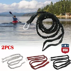 2x Kajak Kanu Elastisch Paddel Leine Sicherheit Angelrute Lanyard Zubehör Seil - Bild 1 von 15