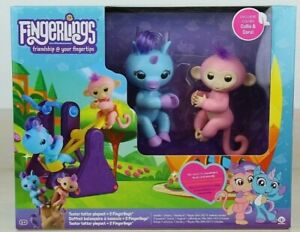 FINGERLINGS Unicorn Callie and Monkey Coral - See Saw Teeter Totter Play Set NEW