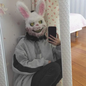 Rabbit Bloody Mask Creepy Scary for Halloween Party Costumes White Bunny Cosplay - Picture 1 of 12