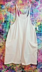 NWT ~ Free People FP Movement Short Jumper / Romper ~ White ~ Sz: L ~ $60 - Picture 1 of 7