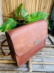 Bandolera Mensajero para Laptop Cuero Grano Completo De Colección Tono Marrón - Imagen 1 de 4