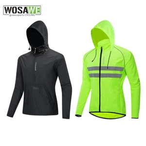 WOSAWE Windproof Hooded Cycling Jacket MTB Mountain Bike Ride Jacket Sportswear - Picture 1 of 21