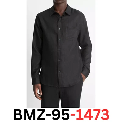 Vince 男式亚麻长袖衬衫,浮石,中号 — 第 1/4 张图片