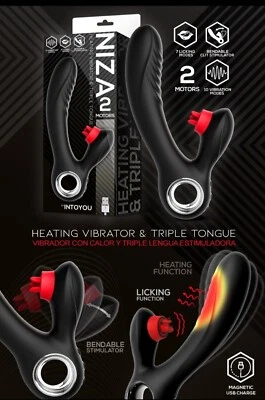 VIBRATORE RABBIT CON FUNZIONE CALORE+LINGUA VIBRANTE STIMOLANTE DEL CLITORIDE  - Bild 1 von 4