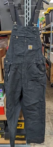 Carhartt Men's Washed Duck Insulated Bib Overall SIZE M SHORT *DIRTY OR4031-M - Picture 1 of 9