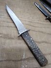 Vtg Cattaraugus Fixed 4.5 In. Blade Knife Bone 4 In. Handle Carbon Steel Usa