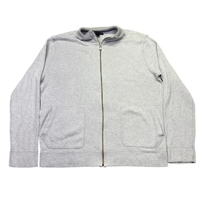 Banana Republic Mens XL Gray Full Zip Collared Sweatshirt Jacket Cotton Preppy - Image 1 of 4