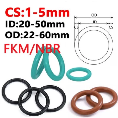 NEIN 1mm-5mm Querschnitt O-Ringe FKM / NBR O rings Metrisch Innen 20mm-50mm Dichtring