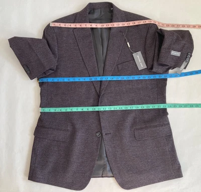 Blazer Michael Kors Hombre Talla 46L Púrpura Azul Traje Chaqueta Foto 1 de 4