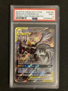 Pokemon Pikachu & Zekrom GX SM168 Tag Team Black Star Promo PSA 9 Mint - Picture 1 of 2