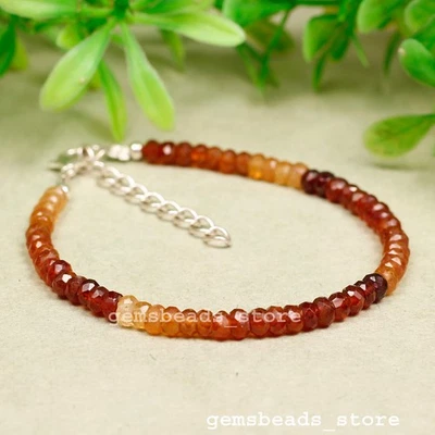 Bracciale in argento sterling 925 sfaccettato con pietre preziose di... - Immagine 1 di 4