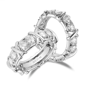 1.4CTW Total GH 3mm Cut Moissanite Lab Created Diamond Engagement Ring Full E... - Picture 1 of 6