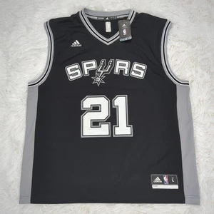 Men's Adidas NBA San Antonio Spurs Tim Duncan 21 Jersey Black Size Large - Picture 1 of 7