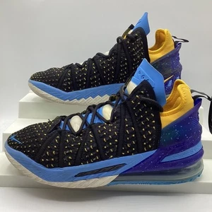 Nike LeBron 18 Men's Lakers Heritage Basketball Shoes Black Yellow Blue Size 8 - Picture 1 of 6