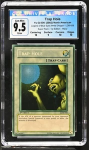 Yu-Gi-Oh! Trap Hole LOB-058 1ª Edición CGC 9.5 Max Desteñido Ondulado - Imagen 1 de 1