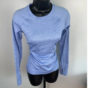 Lululemon Swiftly Tech 2.0 Long Sleeve Shirt Size 6 Periwinkle Blue Textured - Picture 1 of 6