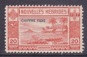 Nuevas Hébridas Francesas J8 Como Nuevas OG 1938 20c Rosa Rojo Franqueo Debido Emisión En muy buen estado - Imagen 1 de 1