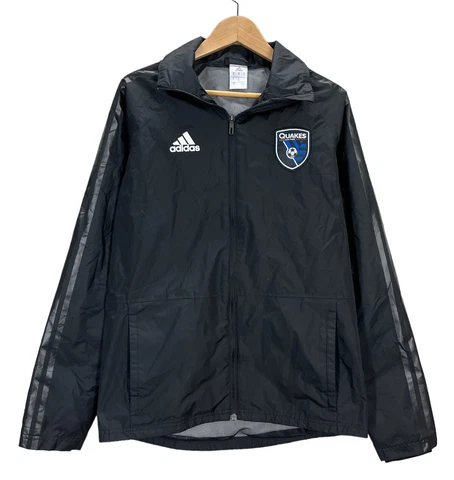 San Jose Earthquakes Soccer Adidas Climastorm Black Jacket Small Excellent Cover