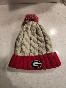 UGA Georgia Bulldogs Tow Caps Pom Pom Beanie Pullover Strickmütze grau rot  - Bild 1 von 9