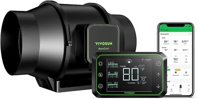 VIVOSUN AeroZesh 4/6/8 in Inline Duct Fan HVAC Exhaust Kit w/ E42A Speed Control - Image 1 of 4
