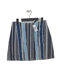 River Island Women's Mini Skirt UK 10 Blue Cotton with Polyester Mini - Picture 1 of 6
