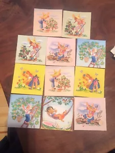 11 tarjetas de notas fijas retro vintage arte efímero álbum de recortes MCM Cottage años 50 - Imagen 1 de 8